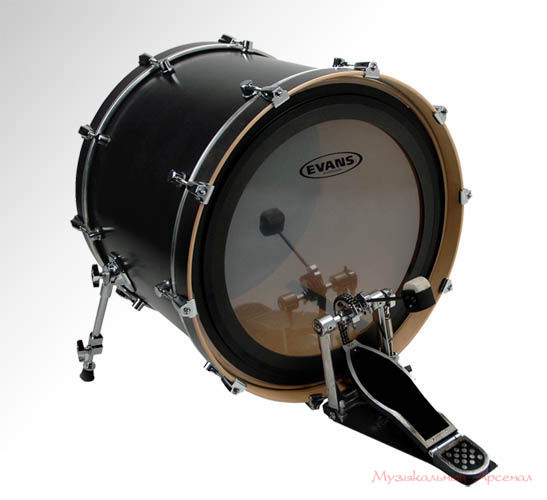 Evans BD22EMAD Пластик для барабана (бочка) однослойный, прозрачный, с кольцом черного цвета, диаметр 22
